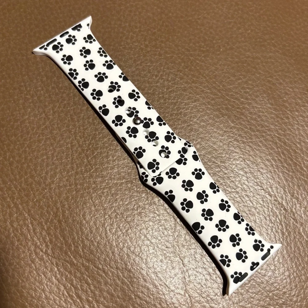 🐾 2 Apple Watch Bands - Paw Prints & Magenta 🐾